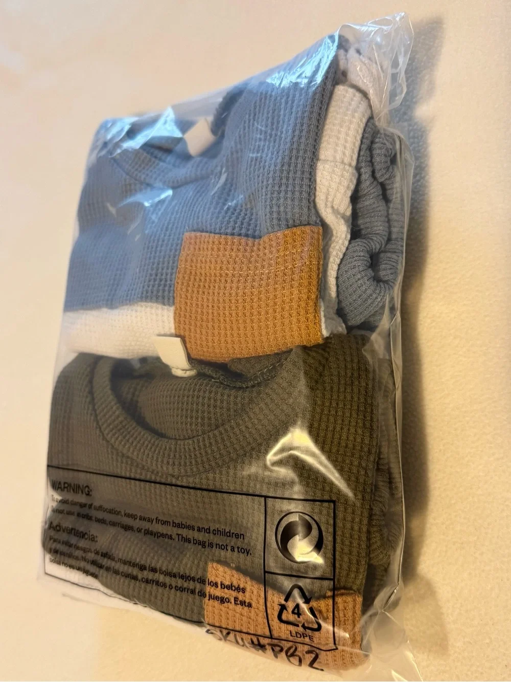 Set of 2 Baby Colorblock Waffle Knit Sweatshirt & Jogger Sets Size 80 (US 6-12m)